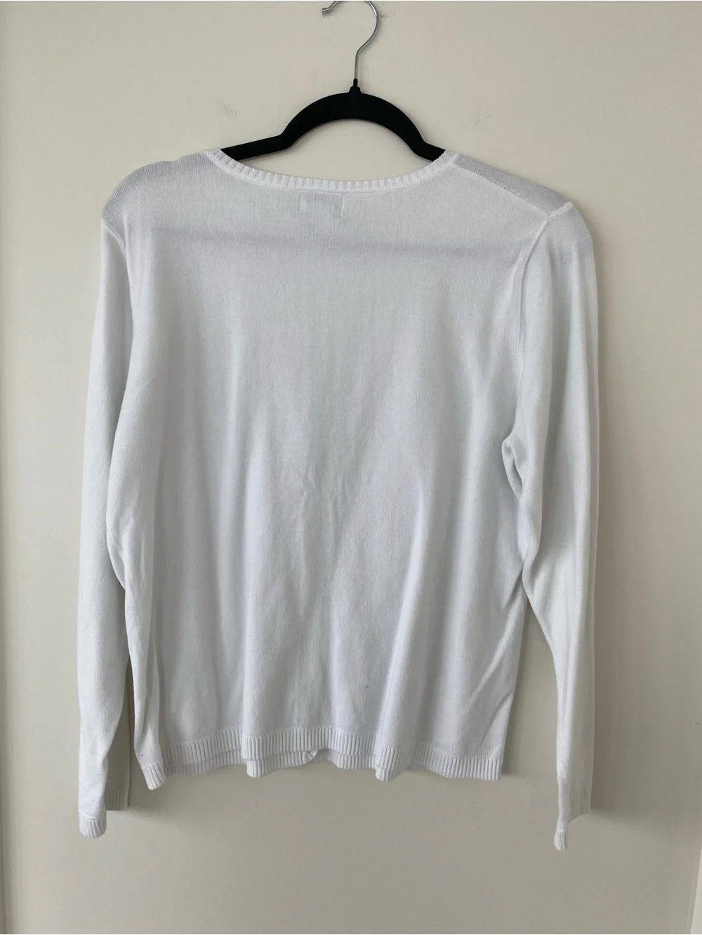 L.L. Bean White Women's Button Front Cardigan